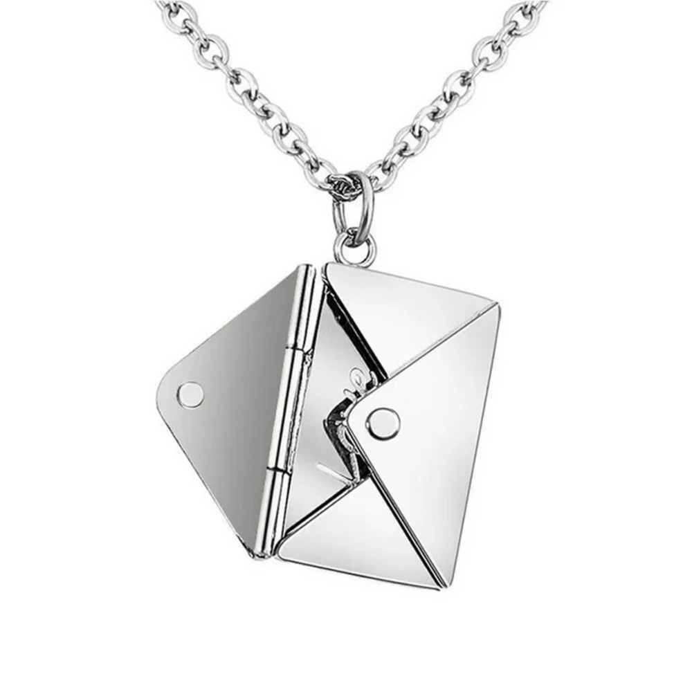 Silver Love Letter Charm Necklace, Stainless Steel Mama Chains